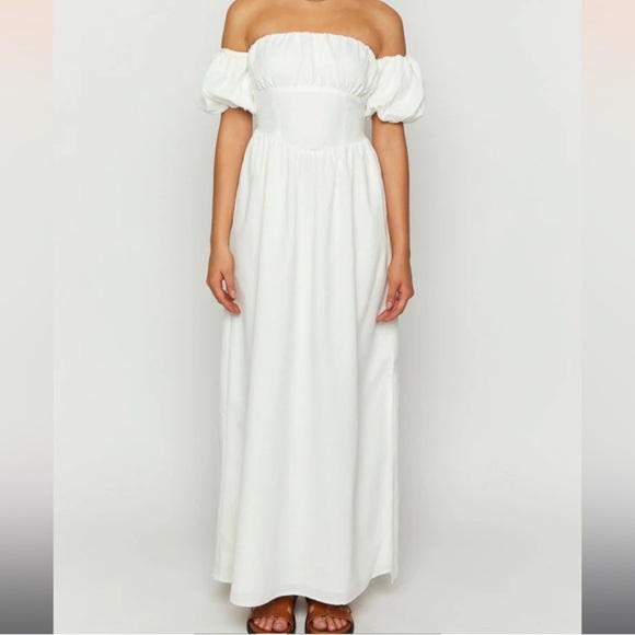 Beginning Boutique white off shoulder maxi dress US SIZE 2 - Picture 1 of 8